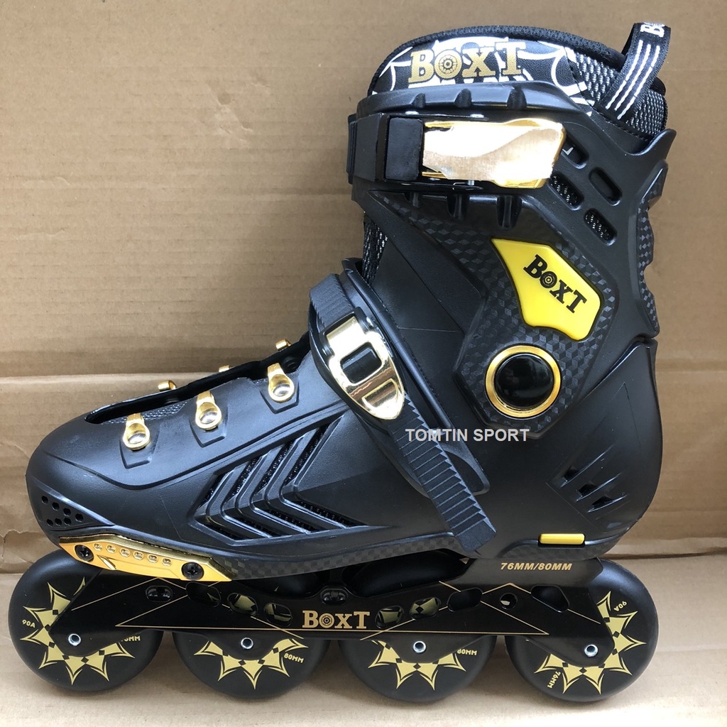 Giày trượt patin BOXT có size từ 38-44 màu đen vàng cao cấp, quà tặng giáng sinh noel và sinh nhật ý nghĩa