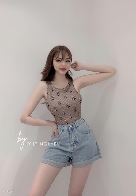 QUẦN SOOC JEAN GẬP GẤU MÀU XANH ĐEN CHO NỮ