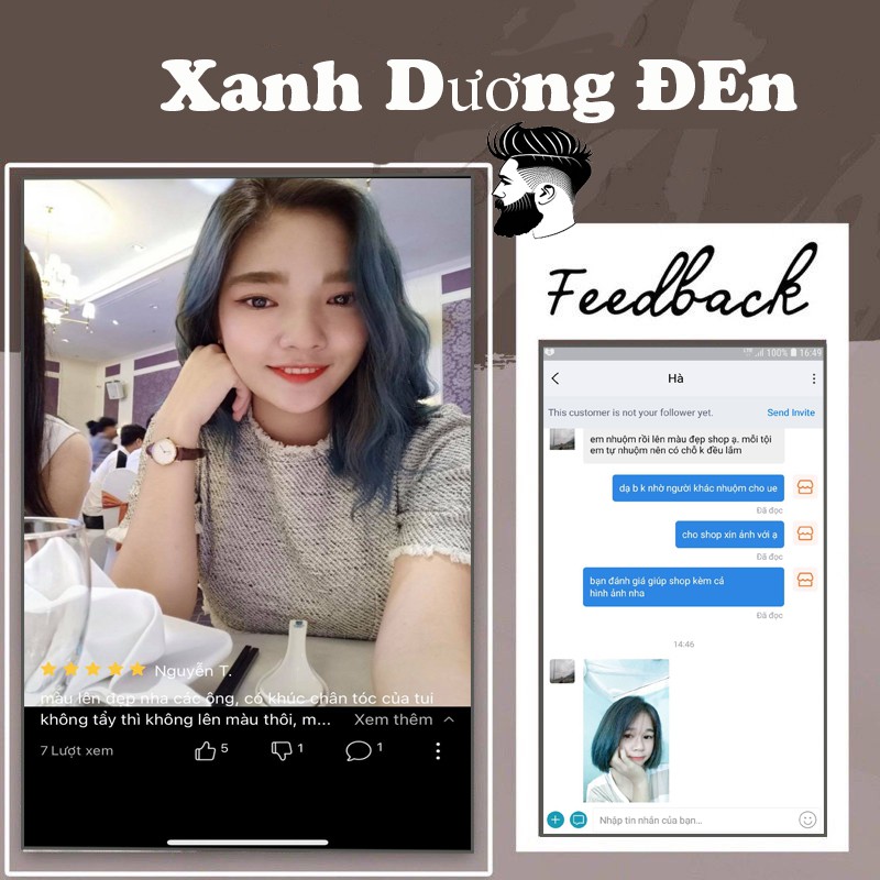 Tuýt nhuộm tóc tại nhà Xanh Dương Đen khói Kella TẶNG KÈM Oxi Và Găng Tay | BigBuy360 - bigbuy360.vn