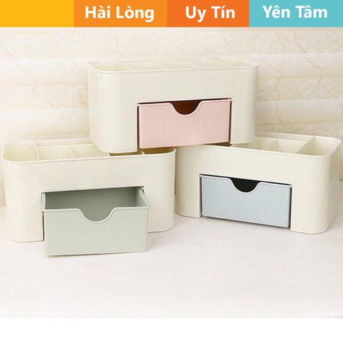 Kệ mỹ phẩm bằng nhựa mini có ngăn kéo tiện dụng