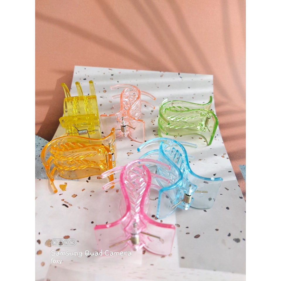 SET 6 kẹp tóc càng cua 5 Răng màu trong ngọt ngào ,HÀNG LOẠI 1