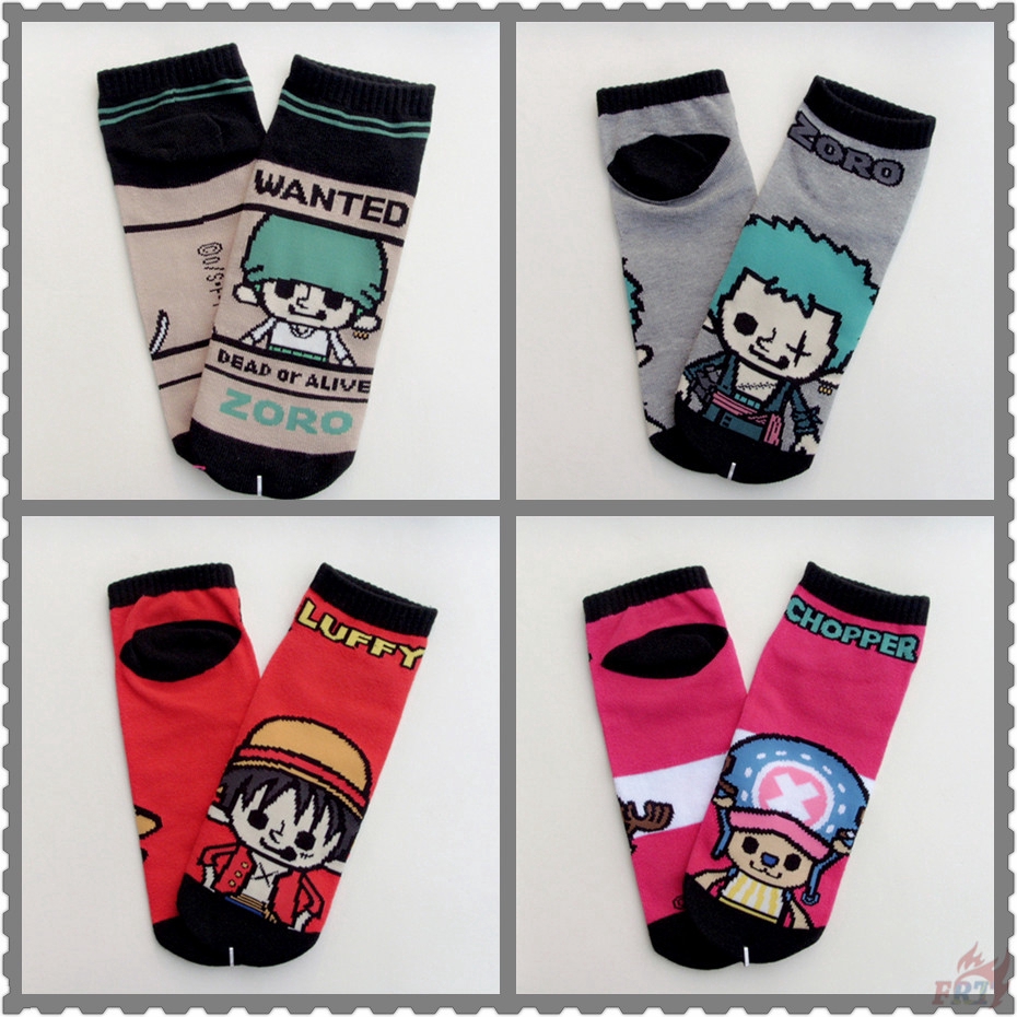 ❀ Vớ In Họa Tiết Hoạt Hình One Piece Series 03 ❀ 1 Đôi TấT VảI Cotton In HìNh Luffy Zoro Chopper