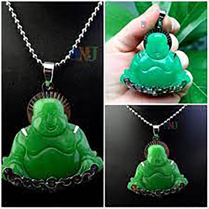 Mặt dây chuyền Ông Phật Di Lặc bọc inox cỡ to 7cm không đen, không gỉ (không dây)