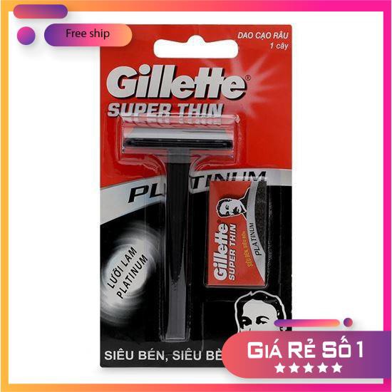 [ FLASH SALE] Dao cạo râu Gillette Super Thin Siêu Sắc Siêu Tiện Dụng Lưỡi Đơn ER-80 ( 01 cây + 1 lưỡi)