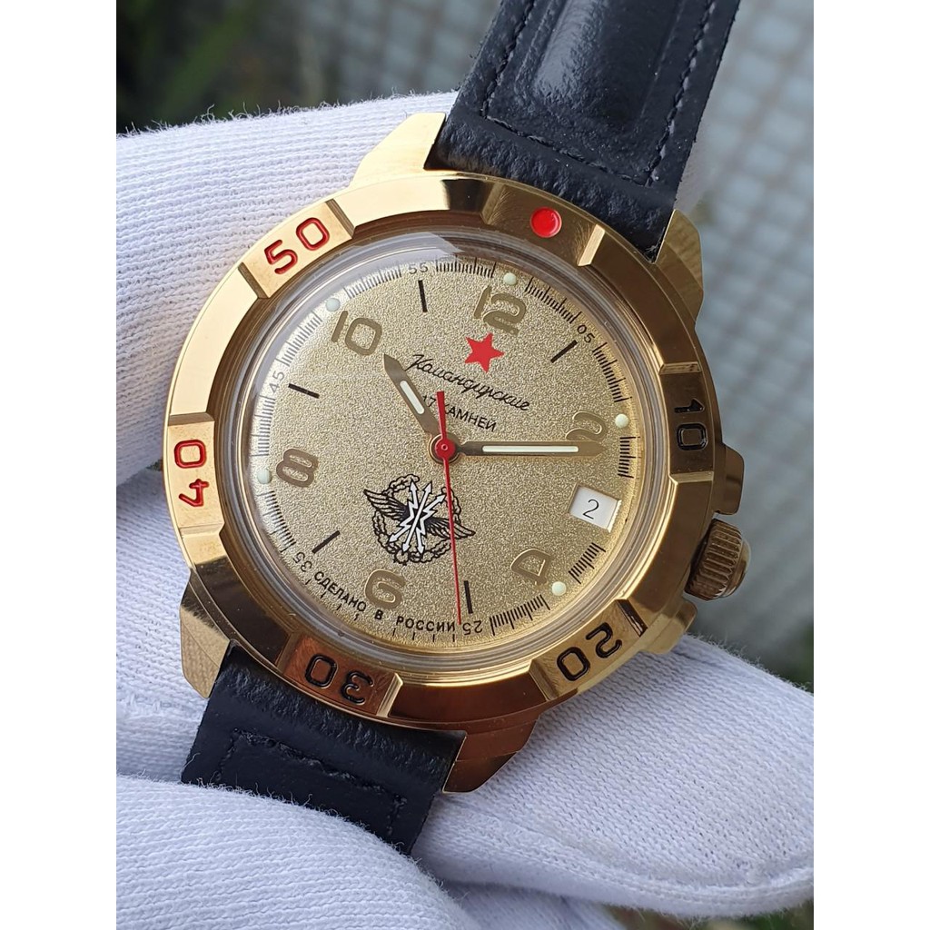 Đồng hồ nam Vostok máy cơ lên giây, size mặt 40, size dây 18. Đồng hồ Nga Vostok Komandirskie 439451