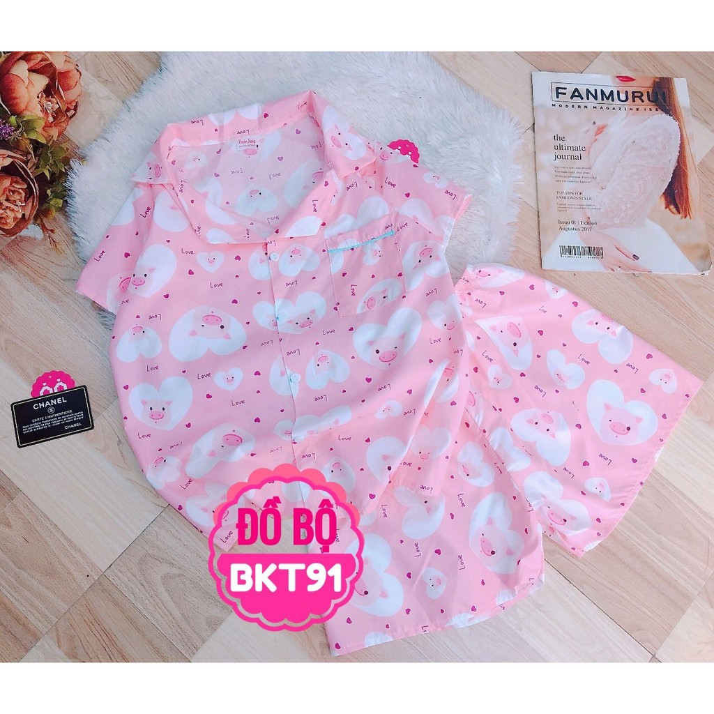 Đồ Bộ PIJAMA CON HEO Đi Biển Mặc Nhà Mặc Ngủ Dưới 55kg ! FREE SHIP