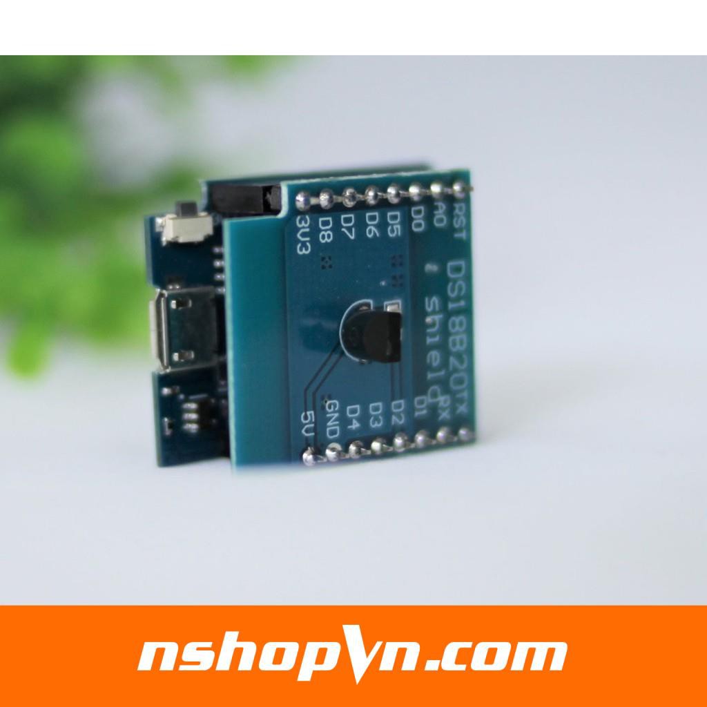 Shield cảm biến nhiệt độ DS18B20 cho Lua D1 Mini
