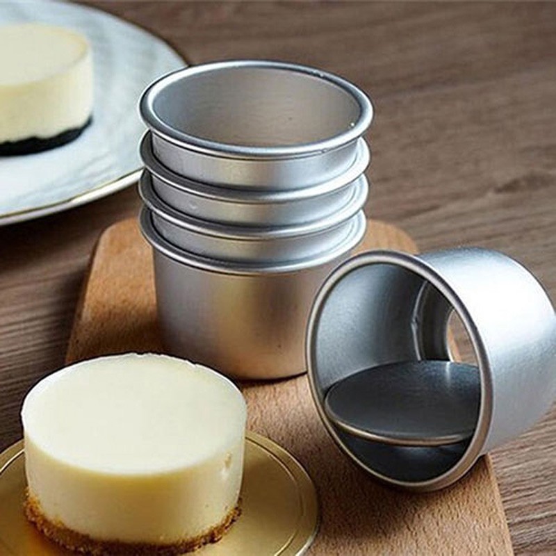 5 Khuôn Nướng Bánh Pút-đinh (Pudding) Mini 2,5”, Dụng Cụ Nướng Bánh Tự Làm, Đáy Khuôn Có Thể Tháo Rời