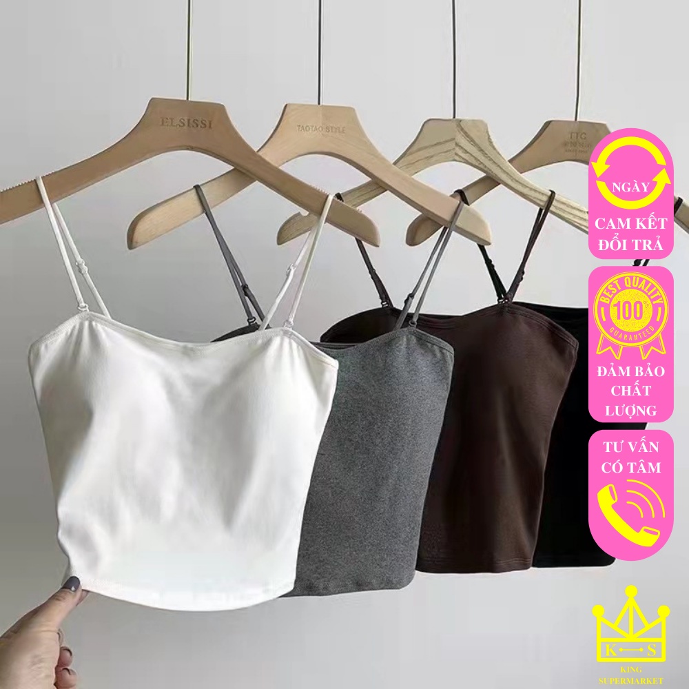 [Free Ship] Áo Bra 2 Dây Body Có Sẵn Đệm Ngực, Chất Vải 100% Cotton, Dây Áo Cài Điều Chỉnh Mã ABR151