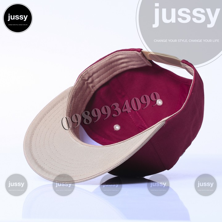 Mũ Snapback Đỏ Trơn Phối Kết Vàng Kaki Nổi Bật