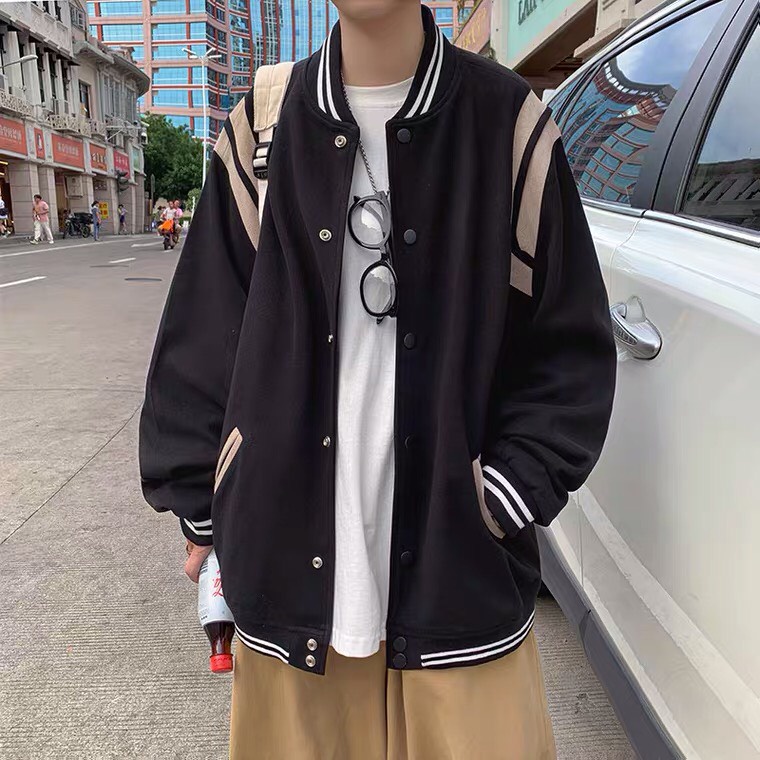 Áo khoác bomber unisex chất dạ ép lì siêu dày -  Áo khoác bóng chày năng động chất dạ dày dặn 2 lớp có lót dù bên trong