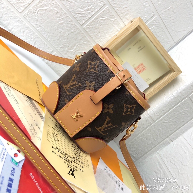Túi đeo chéo da thật logo thương hiệu thời trang Louis Vuitton LV Mini cao cấp