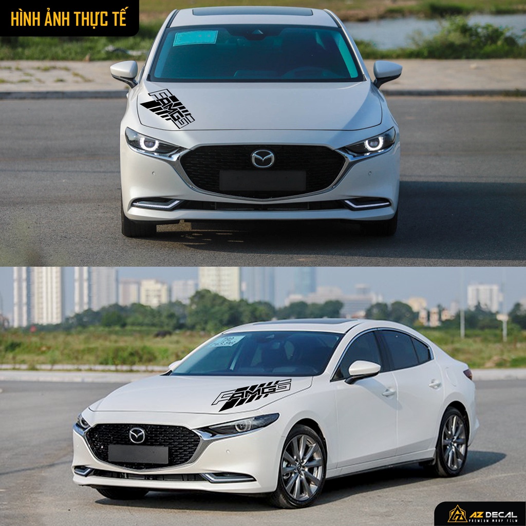 Tem Dán Nắp Capo Xe Ô Tô Xe Hơi Phong Cách AMG | TCPOT-08 | Decal Dán Nắp Capo, Sườn Xe Oto Chống Nước, Bền Màu