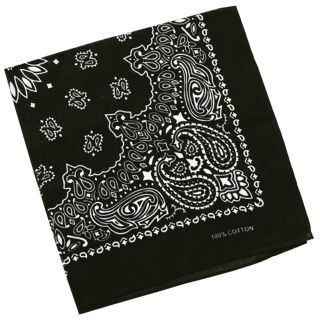Khăn Bandana(Turban) Đen họa tiết Paisley