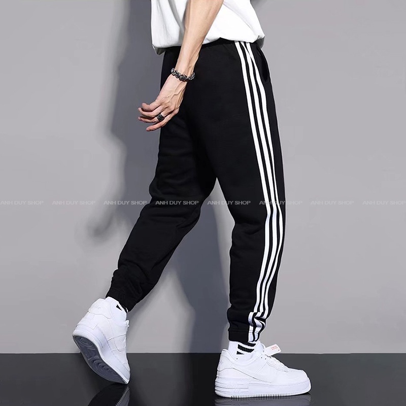 Quần Jogger Nam Nữ 3 Sọc Thun Poly Phong Cách Thể Dục Thể Thao Năng Động Cá Tính Unisex ANH DUY SHOP JGV23