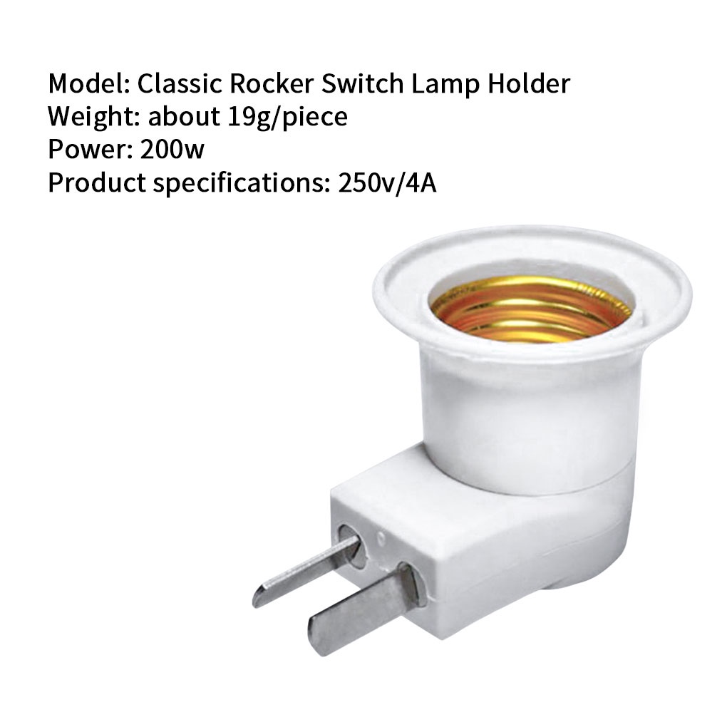 [house]Bulb Base E27 LED Threaded Bulb Adapter Plastic Replacement Lamp Holder with Switch US Plug