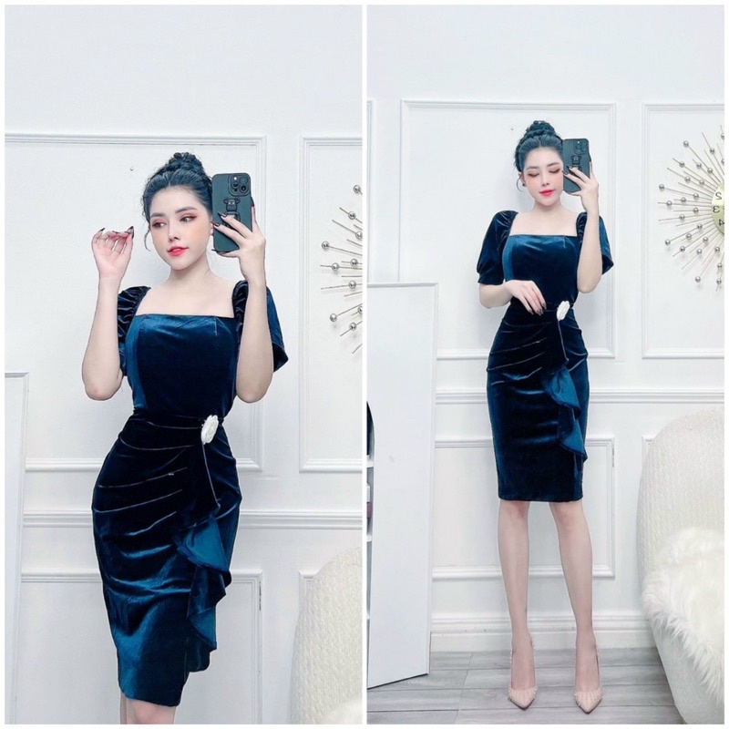 Đầm body nhung siêu xinh TRIPBLE T DRESS - MS7Y - Free size