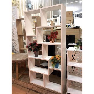 Kệ Sách Gỗ 💗FREESHIP💗 Kệ Sách Để Sàn Nhiều Ngăn Hình Chữ U Màu Trắng