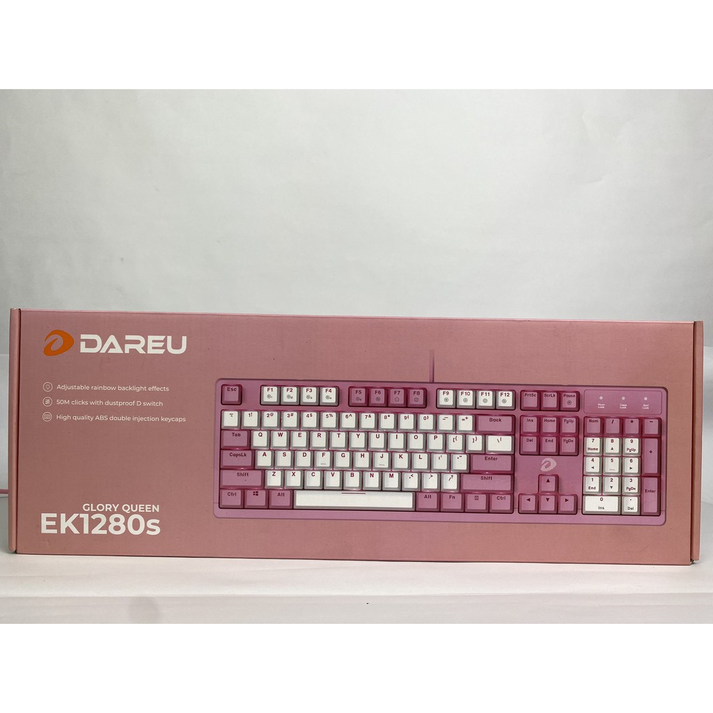 Bàn phím máy tính có dây Dareu EK1280s Pink,bàn phím cơ chính hãng Dareu bảo hành 24 tháng