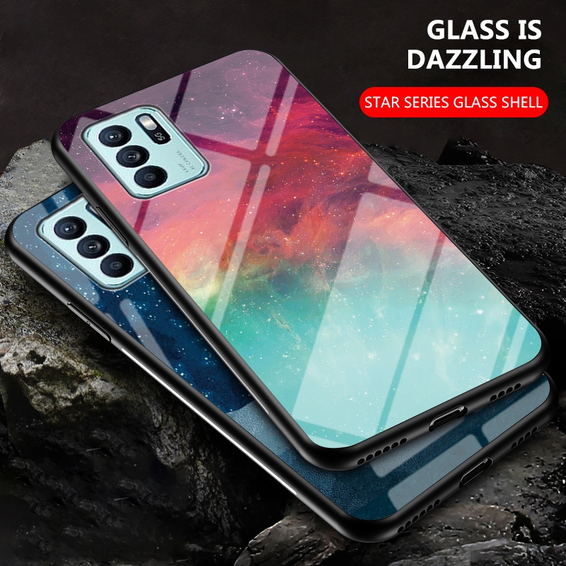 Ốp Điện Thoại Kính Cường Lực Viền TPU Mềm Chống Sốc Thời Trang Cho Oppo Reno6 Z Reno 6 6Z Reno6Z 5G