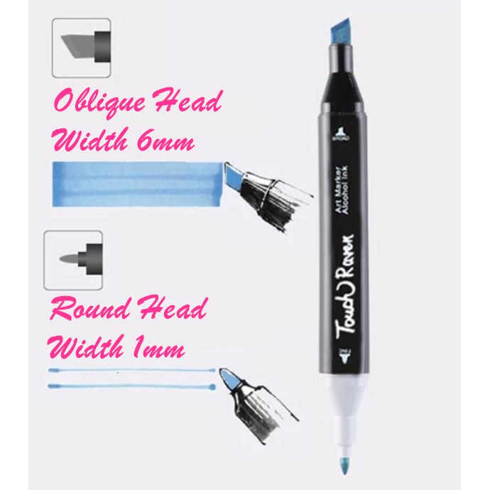 BÚT MÀU DẠ MARKER 60 CÂY KÈM TÚI TOUCHSHI