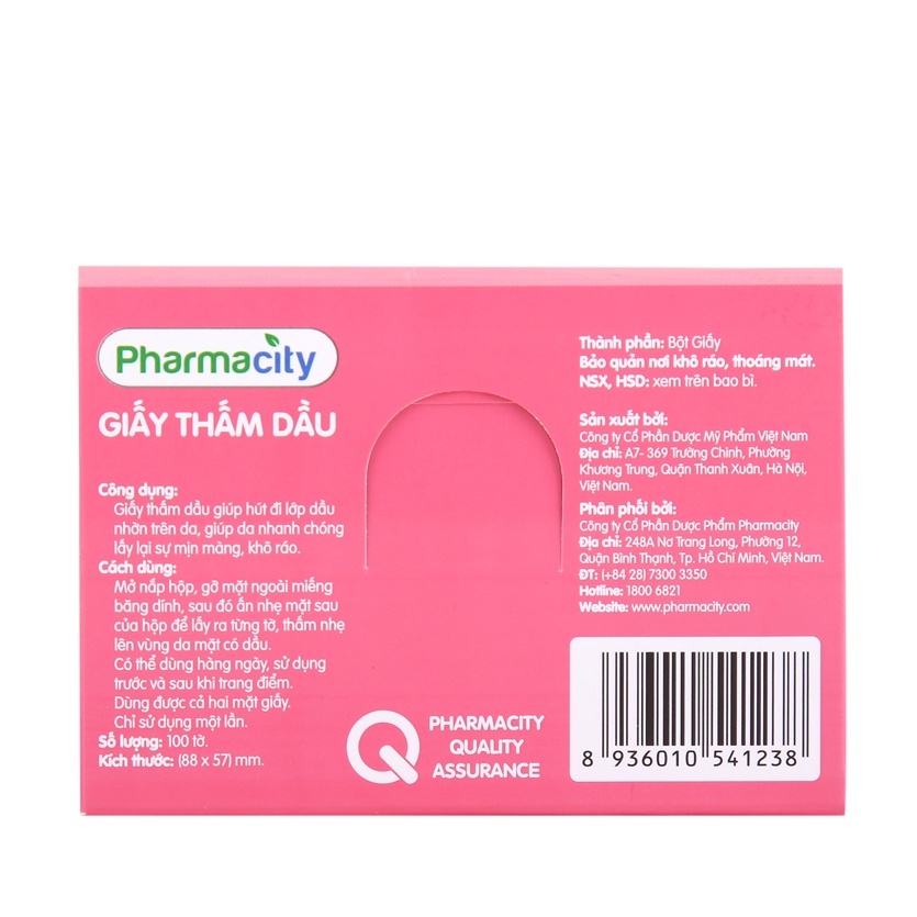 Giấy thấm dầu - giấy than Pharmacity (100 tờ/gói)