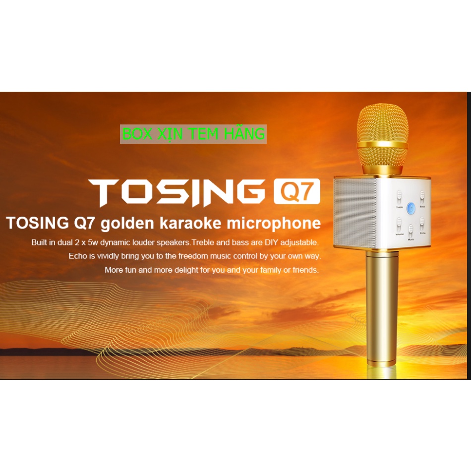 Micro Karaoke Bluetooth Q7U  5w thân nhôm 10W TOSING MẪU 2018 bh12 tháng theo tem