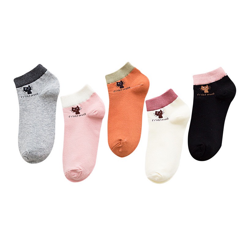 Set 10 Đôi Tất Mèo Miu Miu Chống Hôi Chân Cho Bạn Gái