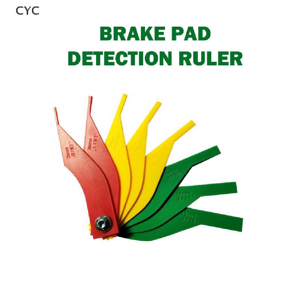 CYC 8 In 1 Brake Pad Measuring Tool Gauge Feeler Tester Scale Lining Thickness Wea CY