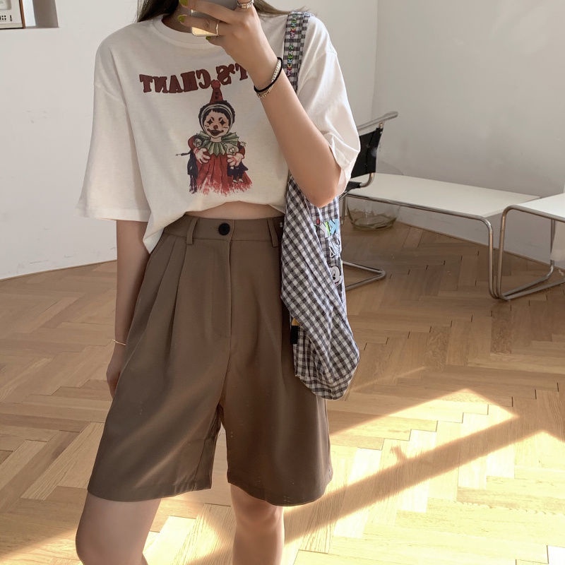 Quần Short Nữ Lưng Cao Ống Rộng Thời Trang Style Hàn Quốc Smide Clothing