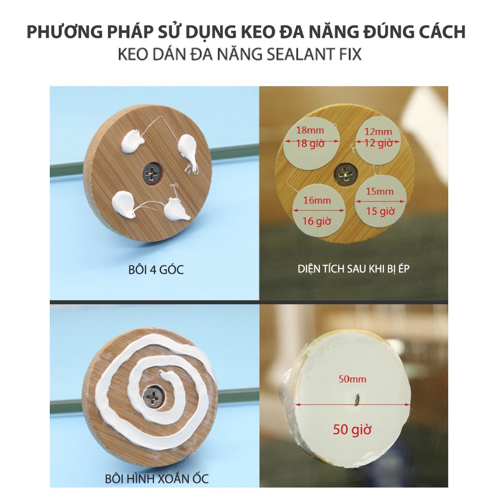 Keo Dán Đa Năng SEALANT FIX Nhiều Size Công Nghệ Đức - Dính Siêu Chắc, Siêu Chịu Lực, Chống Thấm Nước Duashop