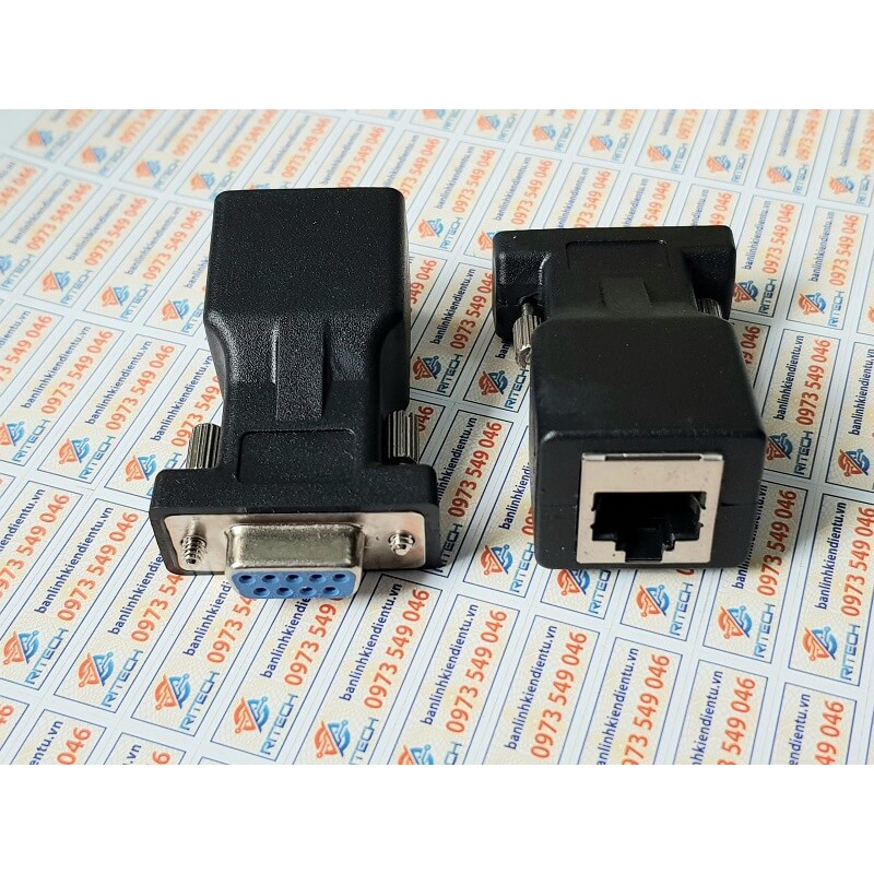 [Combo 2 con] RJ45-RS232 ĐẦU RA CÁP MẠNG 232 DÒNG RJ45 CÁI SANG DB9 (đầu cái)