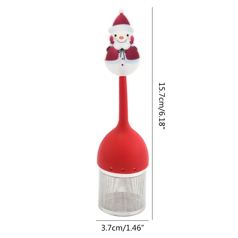 Bộ Dụng Cụ Lọc Trà Bằng Silicone Họa Tiết Giáng Sinh