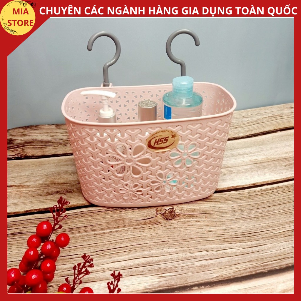 Giỏ nhựa móc treo đựng đồ đa năng/ đồ dùng phòng tắm Hàng Sao Sáng cao cấp đồ dùng gia đình