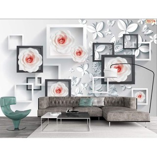 Tranh hoa dán tường 3d tranh hoa in Vải Lụa