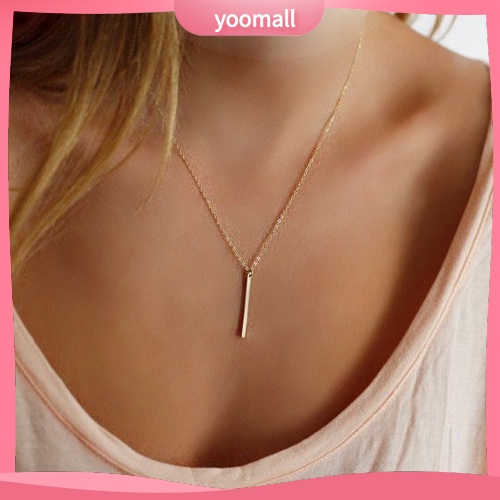 Dây Chuyền Mặt Hình Thanh Kim Loại Thiết Kế Đơn Giản Dành Cho Phụ Nữ