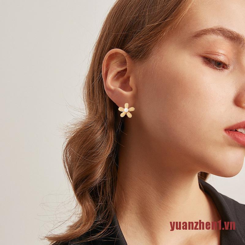 ZHEN Geometric Flowers Gold Dangle Earrings for Women Luxury Leaf Earrings Jewe