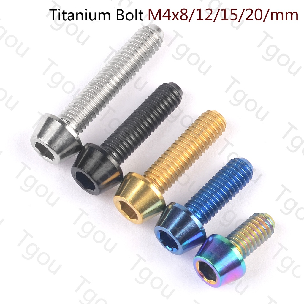 Bu Lông Lục Giác M4x8 / 12 / 15 / 20mm Bằng Titan Cho Xe Đạp