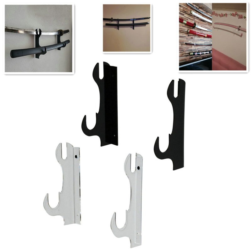 1 Cặp Giá Đỡ Thanh Kiếm Samurai Hai Lớp Gắn Tường