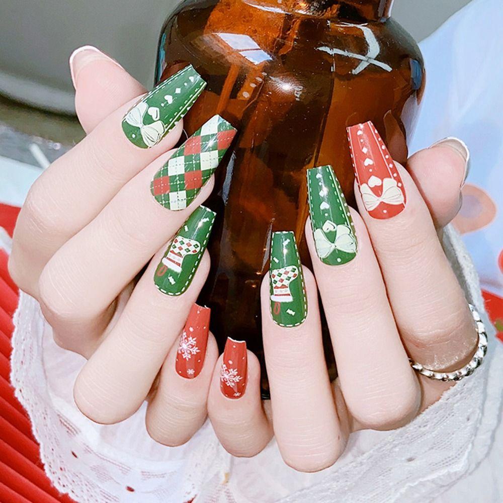 Móng Tay Giả Có Thể Tháo Rời Kèm Keo Nhấn Dành Cho Nữ