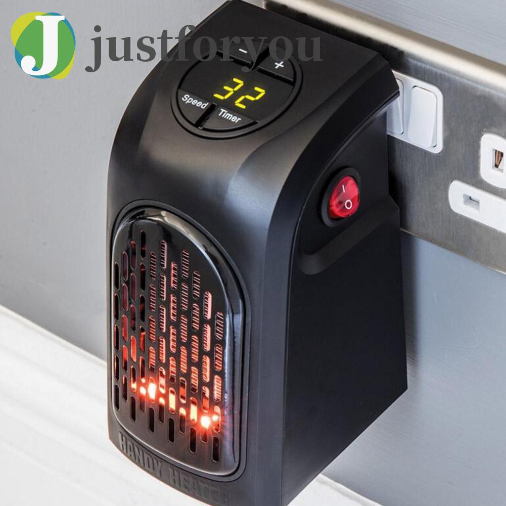 Justforyou Portable Wall-Outlet Handy Fan Heater Warm Air Blower Electric Radiator