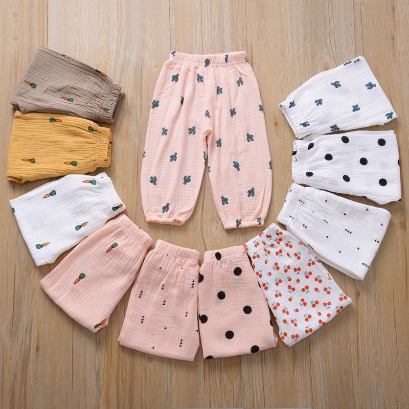 Quần Dài Chất Cotton Hoạ Tiết Hoa Cho Bé Gái 6 Tháng-4 Tuổi