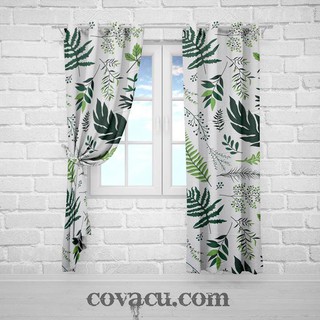 [NHẬN MAY RÈM CỬA] Vải canvas may rèm cửa họa tiết lá xanh mang sự tươi mát cho không gian nhà bạn