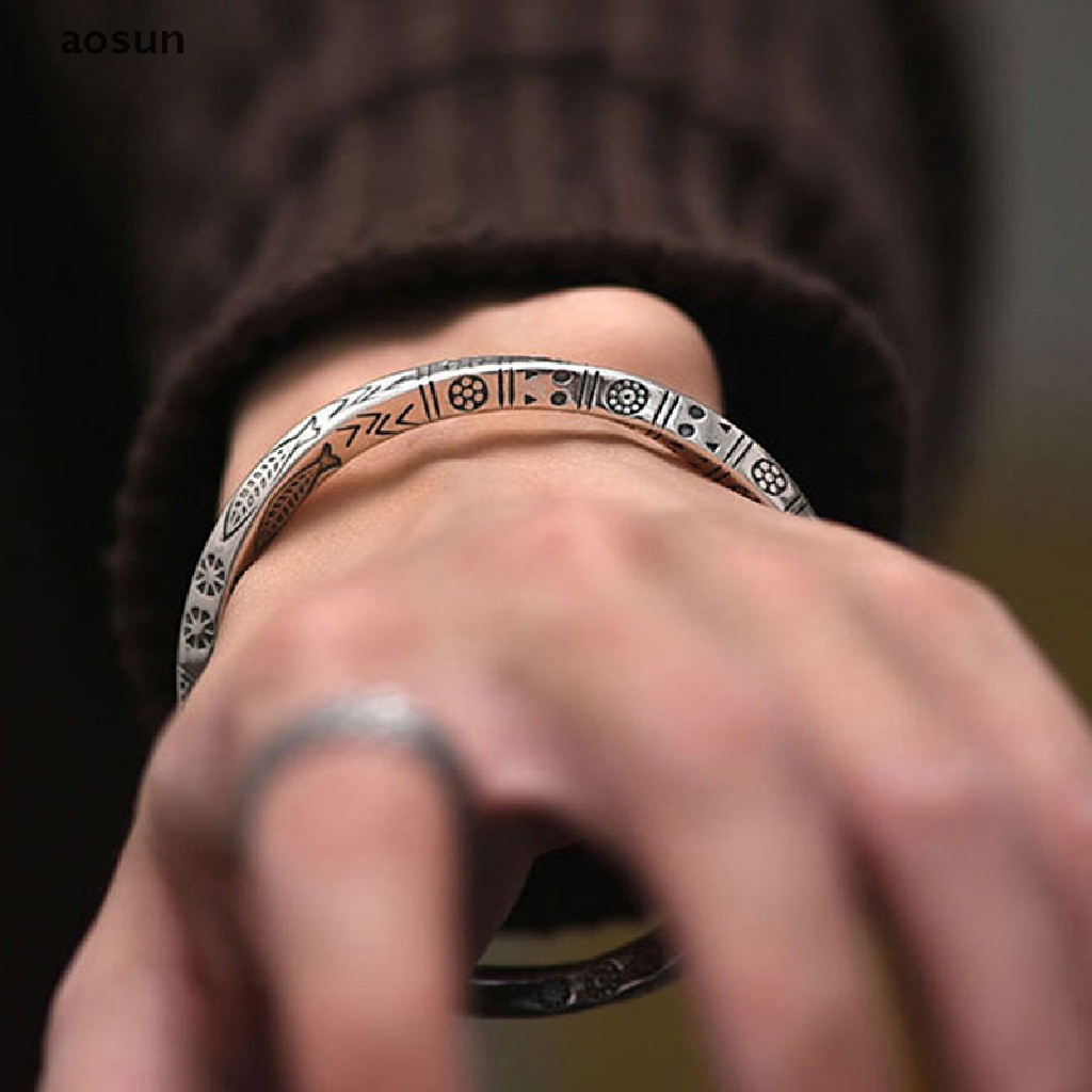 Aosun Vòng Tay Dạng Xoắn Bằng Thép Không Gỉ Phong Cách Mobius Cổ Điển Cho Nam Và Nữ