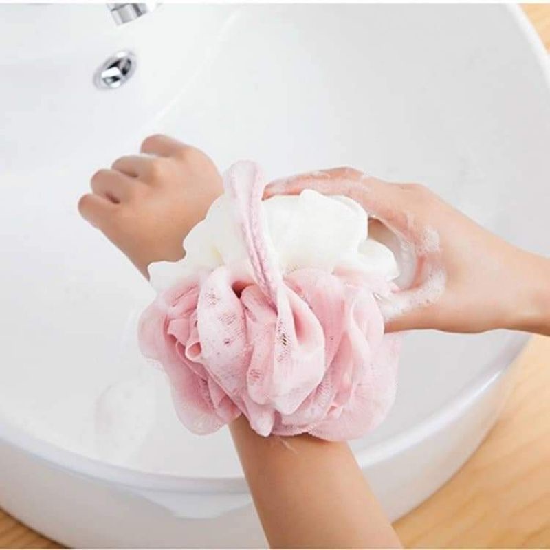 Bông tắm lưới tạo bọt phối màu,mềm mại