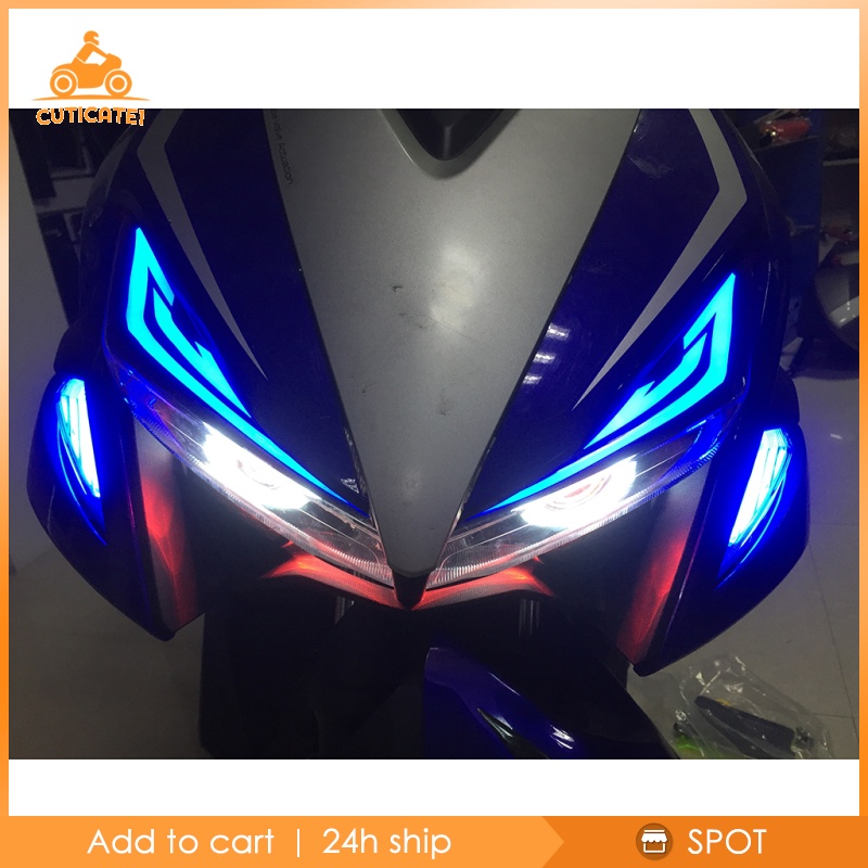 Đèn Pha Trước Màu Đỏ + Vàng Cuticate1 Dành Cho Xe Mô Tô Yamaha aerox155 nvx155