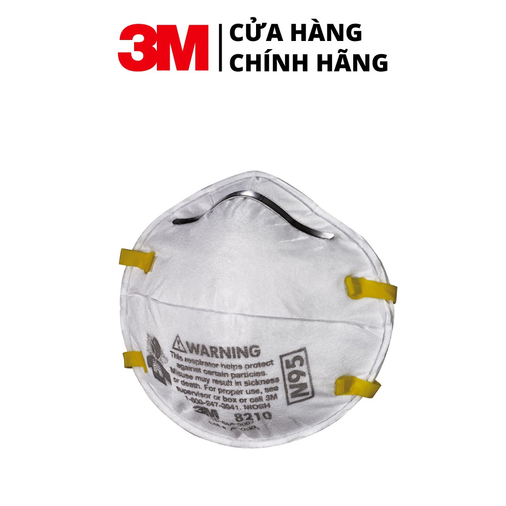 [1 hộp - 20 cái] Khẩu Trang 3M 8210 Lọc 95% Bụi Mịn PM2.5  &amp; Khí Thải Chuẩn N95