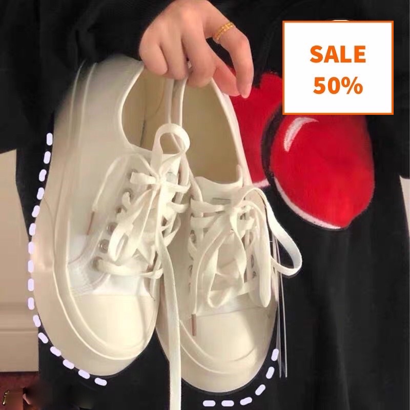 Giày Thể Thao Sneaker Nữ Vải Độn Đế 5cm BE 2 Màu Si
