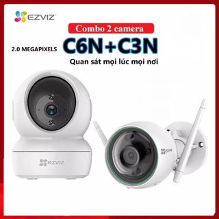 Combo camera wifi ezviz c6n 1080p + c3n 1080p , ai , màu ban đêm - chính hãng