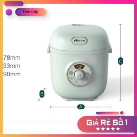 Nồi cơm điện Bear DFB-B12R1, dùng để nấu cơm, hâm nóng, hầm thức ăn, dung tích 1.2 lít